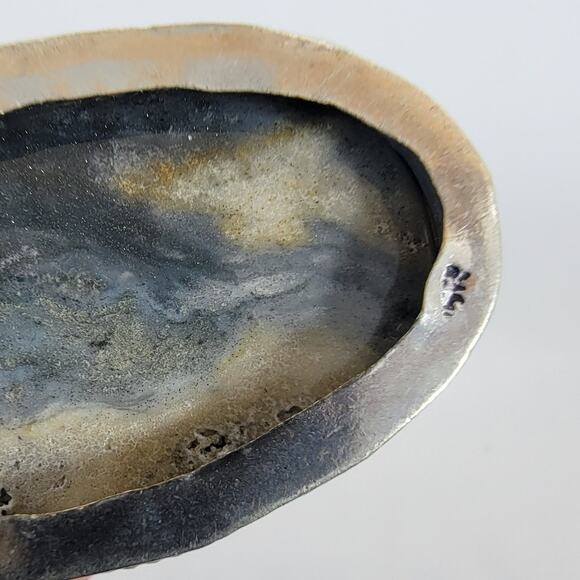 Handmade Silver Pendant with Picasso Jasper, Moonstone, Druzy & Pearl Accents - Picture 5 of 10